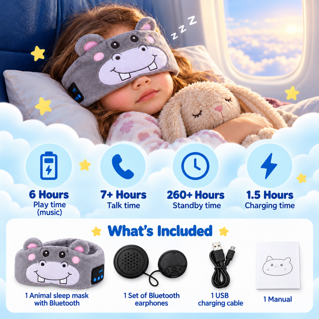 Cozy Critter 2-in-1 Bluetooth Sleep Mask & Headphones
